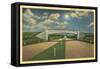 Moonlight on Pennsylvania Turnpike-null-Framed Stretched Canvas