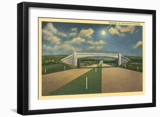 Moonlight on Pennsylvania Turnpike-null-Framed Art Print