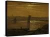 Moonlight on the Elbe, 1830-Carl Gustav Carus-Stretched Canvas