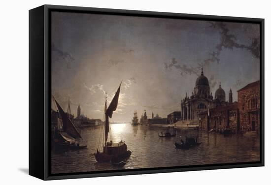 Moonlight on the Grand Canal, Venice-Henry Pether-Framed Stretched Canvas