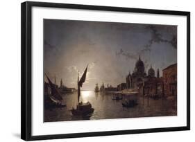 Moonlight on the Grand Canal, Venice-Henry Pether-Framed Giclee Print