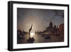 Moonlight on the Grand Canal, Venice-Henry Pether-Framed Giclee Print