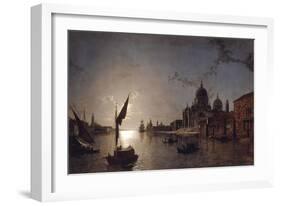 Moonlight on the Grand Canal, Venice-Henry Pether-Framed Giclee Print