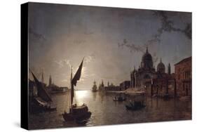 Moonlight on the Grand Canal, Venice-Henry Pether-Stretched Canvas