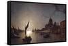 Moonlight on the Grand Canal, Venice-Henry Pether-Framed Stretched Canvas