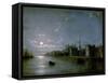 Moonlight on the Thames-Henry Pether-Framed Stretched Canvas