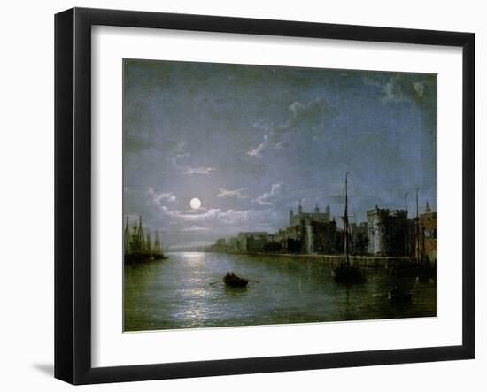 Moonlight on the Thames-Henry Pether-Framed Giclee Print