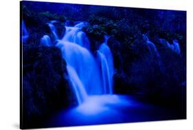 Moonlight on the Velike Kaskade, Kaluderovac Lake, Lower Lakes, Plitvice Lakes Np, Croatia-Biancarelli-Stretched Canvas