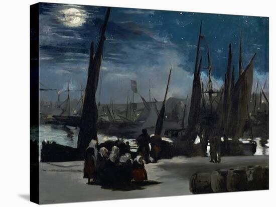 Moonlight Over Boulogne Harbor, 1869-Edouard Manet-Stretched Canvas