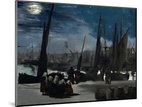 Moonlight Over Boulogne Harbor, 1869-Edouard Manet-Mounted Giclee Print