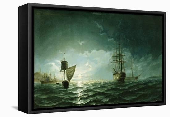 Moonlight over Constantinople-Edward Hoyer-Framed Stretched Canvas