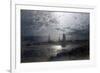 Moonlight over Luebeck-Louis Douzette-Framed Giclee Print