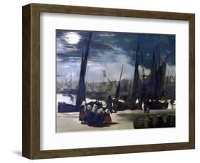 Moonlight over the Port of Boulogne, 1869-Edouard Manet-Framed Giclee Print