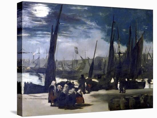 Moonlight over the Port of Boulogne, 1869-Edouard Manet-Stretched Canvas