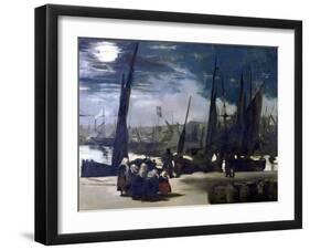 Moonlight over the Port of Boulogne, 1869-Edouard Manet-Framed Giclee Print