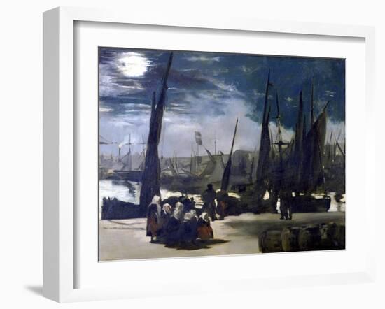 Moonlight over the Port of Boulogne, 1869-Edouard Manet-Framed Giclee Print
