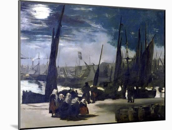 Moonlight over the Port of Boulogne, 1869-Edouard Manet-Mounted Giclee Print