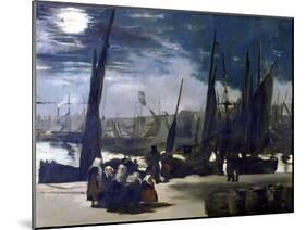 Moonlight over the Port of Boulogne, 1869-Edouard Manet-Mounted Giclee Print