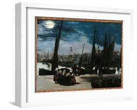 Moonlight Over the Port of Boulogne-Edouard Manet-Framed Giclee Print