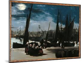Moonlight Over the Port of Boulogne-Edouard Manet-Mounted Giclee Print