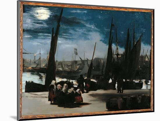 Moonlight Over the Port of Boulogne-Edouard Manet-Mounted Giclee Print