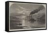 Moonlight Scene on the Ohio River, North America-null-Framed Stretched Canvas