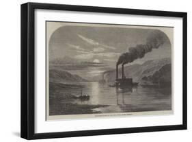 Moonlight Scene on the Ohio River, North America-null-Framed Giclee Print