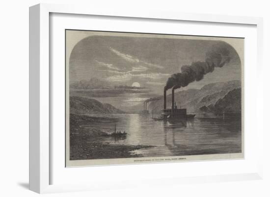 Moonlight Scene on the Ohio River, North America-null-Framed Giclee Print