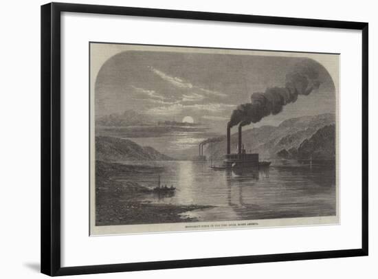 Moonlight Scene on the Ohio River, North America-null-Framed Giclee Print