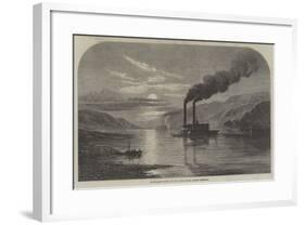 Moonlight Scene on the Ohio River, North America-null-Framed Giclee Print