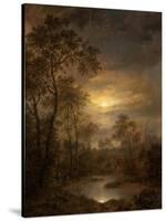 Moonlight Scene (painting on panel), 1815-1845-Pierre Jean Hellemans-Stretched Canvas