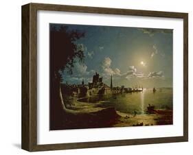 Moonlight Scene, Southampton, 1820-Sebastian Pether-Framed Giclee Print