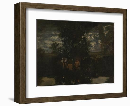 Moonlight. the Bathers, 1860S-Théodore Rousseau-Framed Giclee Print