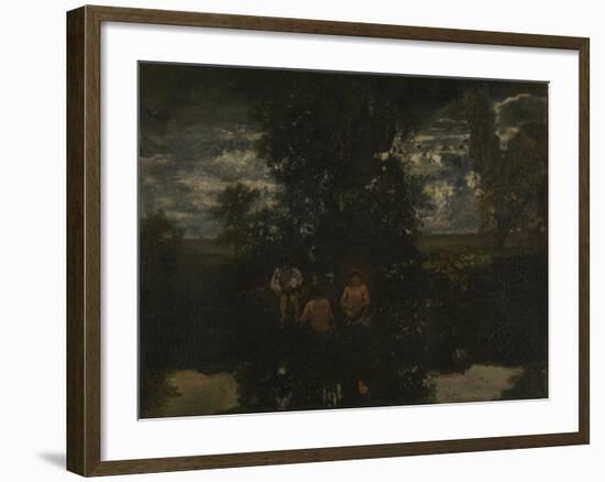 Moonlight. the Bathers, 1860S-Théodore Rousseau-Framed Giclee Print