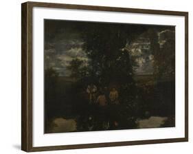 Moonlight. the Bathers, 1860S-Théodore Rousseau-Framed Giclee Print