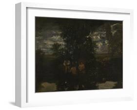 Moonlight. the Bathers, 1860S-Théodore Rousseau-Framed Giclee Print