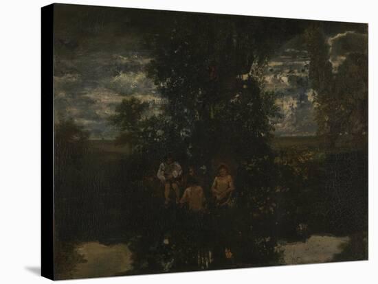 Moonlight. the Bathers, 1860S-Théodore Rousseau-Stretched Canvas