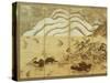 Moonlight Winter Landscape, Part of a Six Panel Folding Screen-null-Stretched Canvas