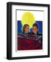 "Moonlit Car Ride,"January 7, 1933-Eugene Iverd-Framed Giclee Print