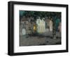 Moonlit City Square in Cherbourg-Henri Eugene Augustin Le Sidaner-Framed Giclee Print