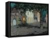 Moonlit City Square in Cherbourg-Henri Eugene Augustin Le Sidaner-Framed Stretched Canvas