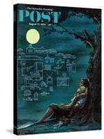 "Moonlit Future" Saturday Evening Post Cover, August 15, 1959-Constantin Alajalov-Stretched Canvas