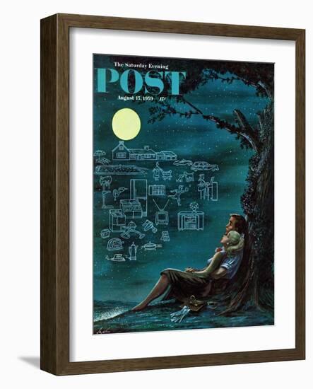 "Moonlit Future" Saturday Evening Post Cover, August 15, 1959-Constantin Alajalov-Framed Giclee Print