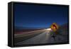 Moonlit Highway in Death Valley.-Jon Hicks-Framed Stretched Canvas