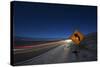 Moonlit Highway in Death Valley.-Jon Hicks-Stretched Canvas