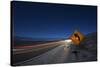 Moonlit Highway in Death Valley.-Jon Hicks-Stretched Canvas