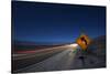 Moonlit Highway in Death Valley.-Jon Hicks-Stretched Canvas