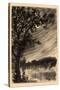 Moonlit Landscape with Tree at the Left. Dated: c. 1903. Medium: monotype.-William Fowler Hopson-Stretched Canvas