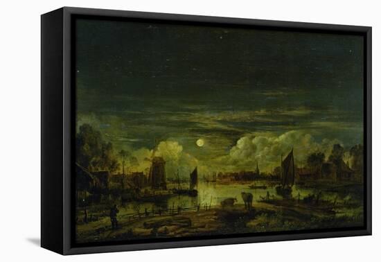 Moonlit Landscape-Aert van der Neer-Framed Stretched Canvas