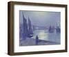 Moonlit Night, Boulogne-Sur-Mer-Theo van Rysselberghe-Framed Premium Giclee Print